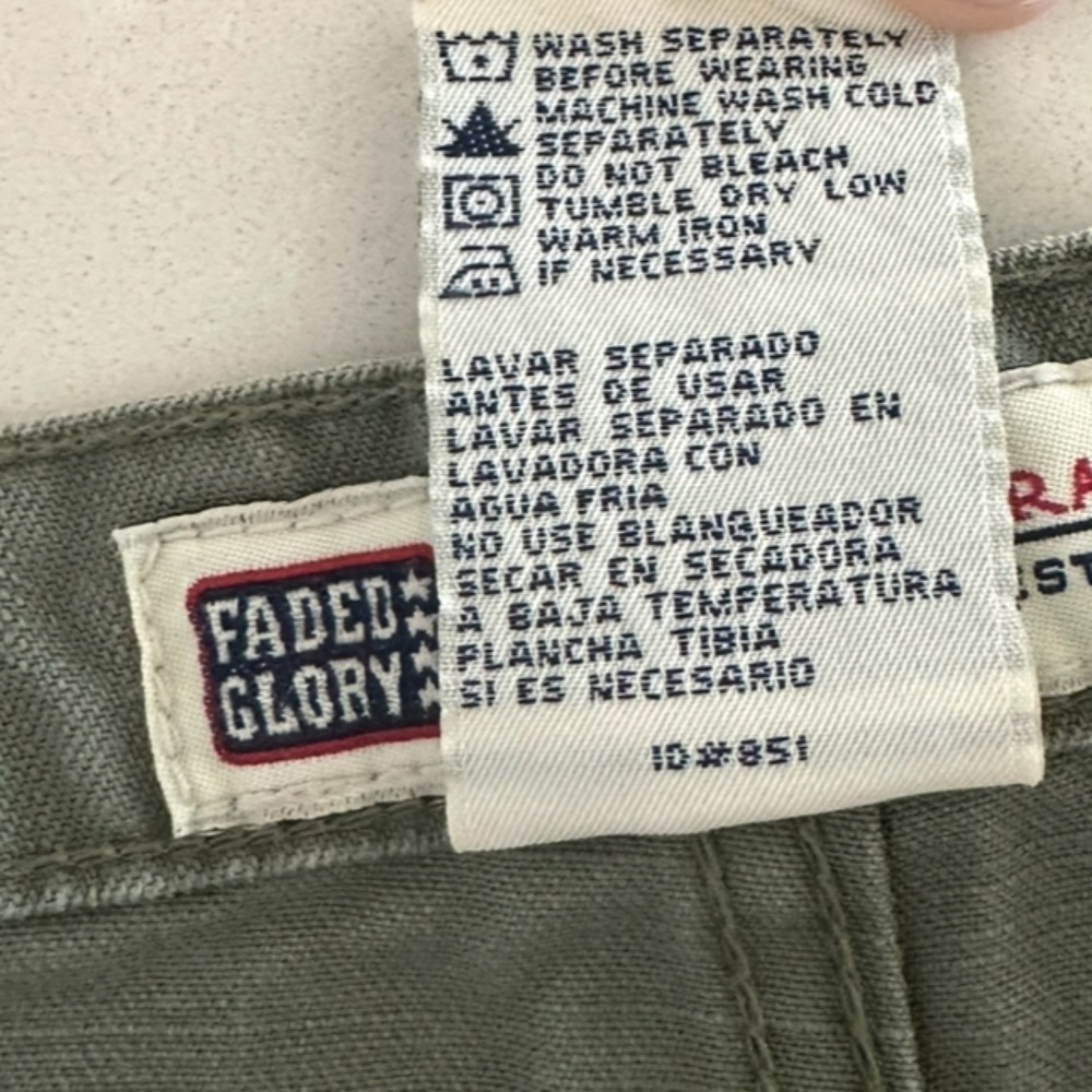 Faded Glory Green Zip Cargo Pants - Picture 6 of 6